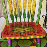Расписной стул в арбузном стиле